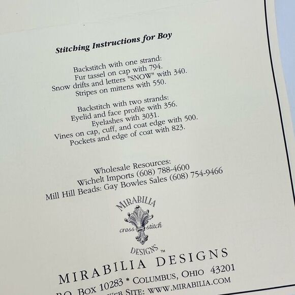 Mirabilia SNOW ANGEL Cross Stitch Pattern Chart "Giggles in the Snow" BOY GIRL - Picture 3 of 8